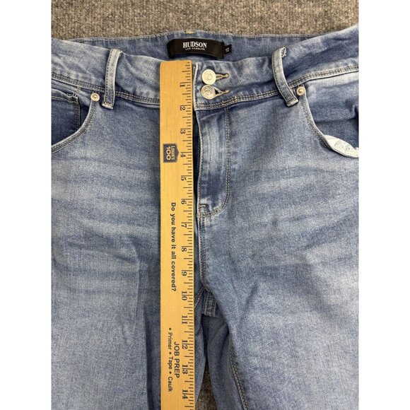 Hudson Jeans Womens 10 Light Wash Straight Leg Stretch Mid Rise Flap Pockets - Picture 4 of 8